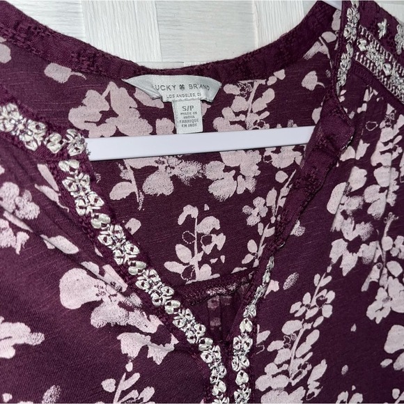 Lucky Brand Boho Mixed Peasant Top Women’s Size Small - Picture 7 of 12